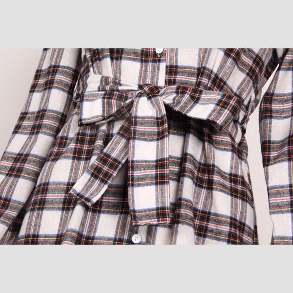 シャツ レディース チェックシャツ ロングシャツ シャツワンピ チュニック ワンピース 羽織 ロング丈 チェック柄 リボン 送料無料 得トクセール オープン記念 |  | 08