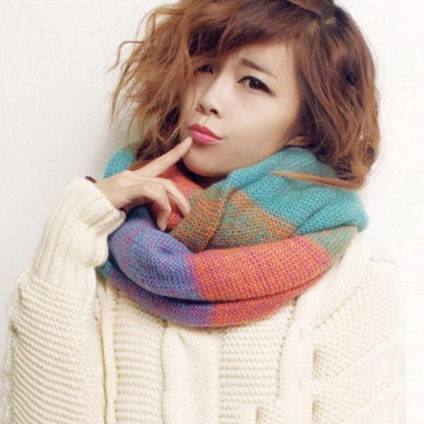 スヌード マフラー あったか ミックスカラー レディース ニット マルチカラー おしゃれ 秋 冬 防寒対策 寒さ対策 送料無料 得トクセール オープン記念 |  | 01