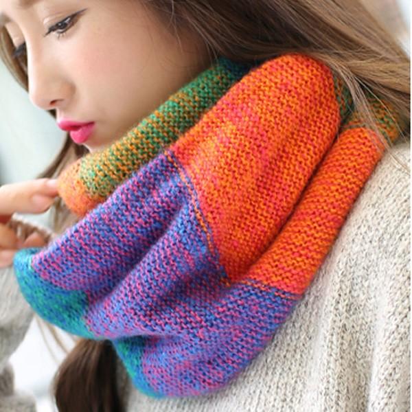 スヌード マフラー あったか ミックスカラー レディース ニット マルチカラー おしゃれ 秋 冬 防寒対策 寒さ対策 送料無料 得トクセール オープン記念 |  | 12