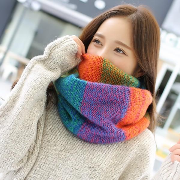 スヌード マフラー あったか ミックスカラー レディース ニット マルチカラー おしゃれ 秋 冬 防寒対策 寒さ対策 送料無料 得トクセール オープン記念 |  | 06
