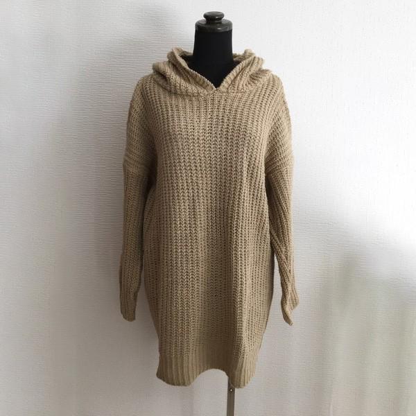 パーカー ニット プルオーバー  あったか レディース ニットパーカー ゆったり 体型カバー 秋 冬 ベージュ ブラック 送料無料 得トクセール オープン記念 |  | 15
