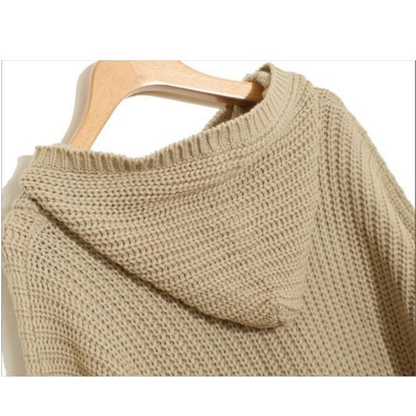 パーカー ニット プルオーバー  あったか レディース ニットパーカー ゆったり 体型カバー 秋 冬 ベージュ ブラック 送料無料 得トクセール オープン記念 |  | 04