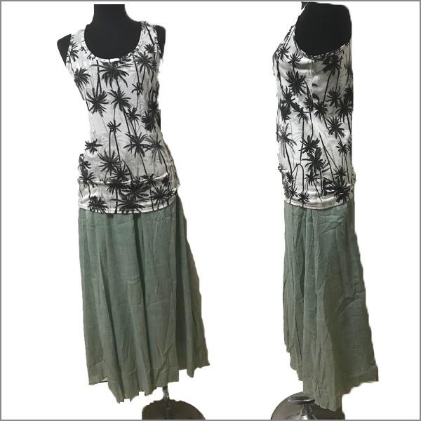 リネンロングスカート リネン風 すっきりシルエット ロングスカート マキシスカート  夏 ウエストゴム レディース リネンスカート 送料無料 オープン記念 |  | 08