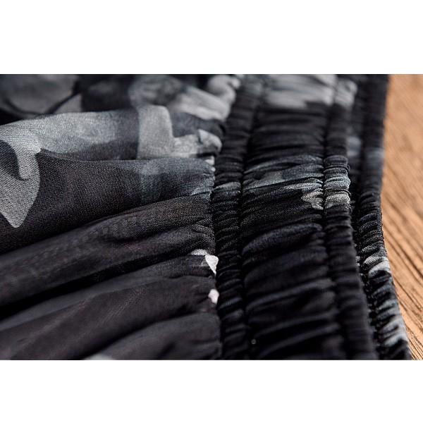 スカート フレアロングスカート シフォンロングスカート ウエストゴム マキシスカート 花柄 フラワー レディース ボトムス  得トクセール オープン記念 送料無料 |  | 02