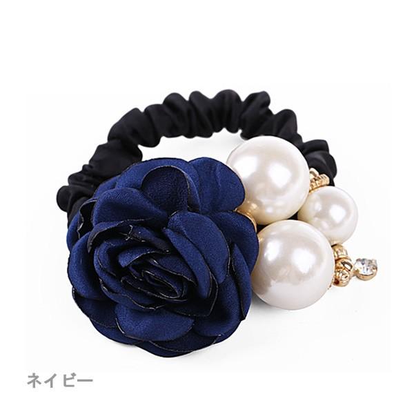シュシュ ヘアゴム フラワーシュシュ バラ パール ヘアアクセサリー 浴衣 着物 パールアクセ ローズ 送料無料 得トクセール オープン記念 |  | 05