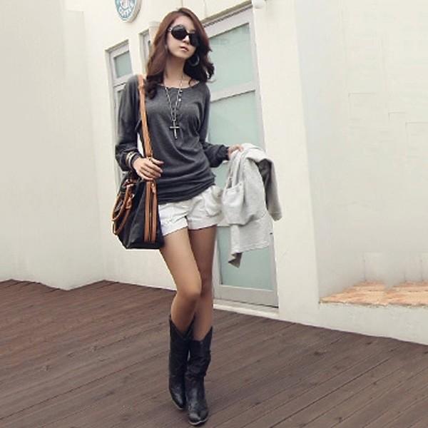 カットソー ニットソー レディース トップス ボタン付き シンプル レッド ブラック グレー オールシーズン 送料無料 得トクセール オープン記念 |  | 03