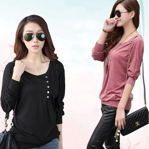 カットソー ニットソー レディース トップス ボタン付き シンプル レッド ブラック グレー オールシーズン 送料無料 得トクセール オープン記念 |  | 08