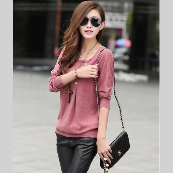 カットソー ニットソー レディース トップス ボタン付き シンプル レッド ブラック グレー オールシーズン 送料無料 得トクセール オープン記念 |  | 09