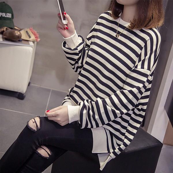 ニットソー  トップス レディース ボーダー チュニック おしゃれ 春 秋 冬 体型カバー レッド ブラック カジュアル 送料無料 得トクセール オープン記念 |  | 01