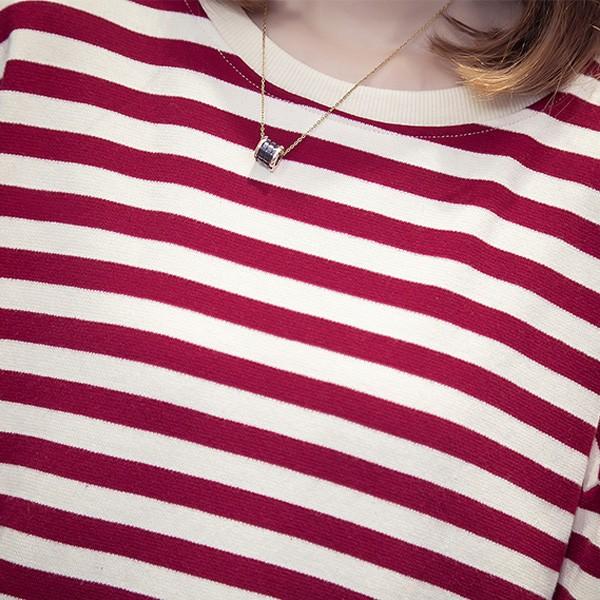 ニットソー  トップス レディース ボーダー チュニック おしゃれ 春 秋 冬 体型カバー レッド ブラック カジュアル 送料無料 得トクセール オープン記念 |  | 11