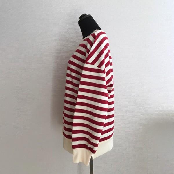 ニットソー  トップス レディース ボーダー チュニック おしゃれ 春 秋 冬 体型カバー レッド ブラック カジュアル 送料無料 得トクセール オープン記念 |  | 15