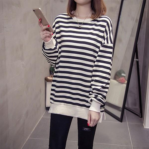 ニットソー  トップス レディース ボーダー チュニック おしゃれ 春 秋 冬 体型カバー レッド ブラック カジュアル 送料無料 得トクセール オープン記念 |  | 02