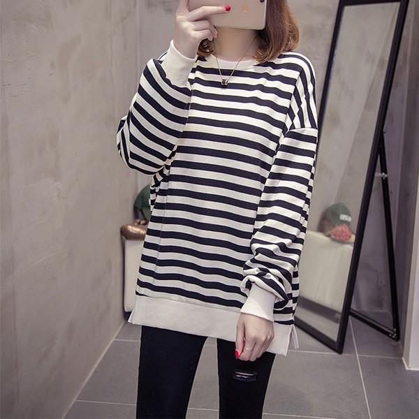 ニットソー  トップス レディース ボーダー チュニック おしゃれ 春 秋 冬 体型カバー レッド ブラック カジュアル 送料無料 得トクセール オープン記念 |  | 03