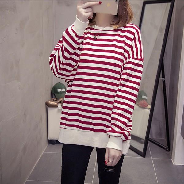ニットソー  トップス レディース ボーダー チュニック おしゃれ 春 秋 冬 体型カバー レッド ブラック カジュアル 送料無料 得トクセール オープン記念 |  | 06