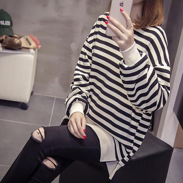 ニットソー  トップス レディース ボーダー チュニック おしゃれ 春 秋 冬 体型カバー レッド ブラック カジュアル 送料無料 得トクセール オープン記念 |  | 09