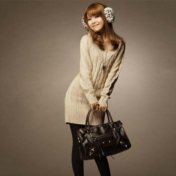 ワンピース チュニック レディース ニットワンピース ケーブル編み ミニ Vネック ニットチュニック かわいい ホワイト カーキ グレー 送料無料 得トクセール |  | 01