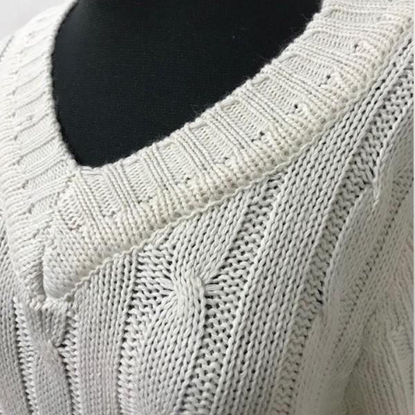 ワンピース チュニック レディース ニットワンピース ケーブル編み ミニ Vネック ニットチュニック かわいい ホワイト カーキ グレー 送料無料 得トクセール |  | 10