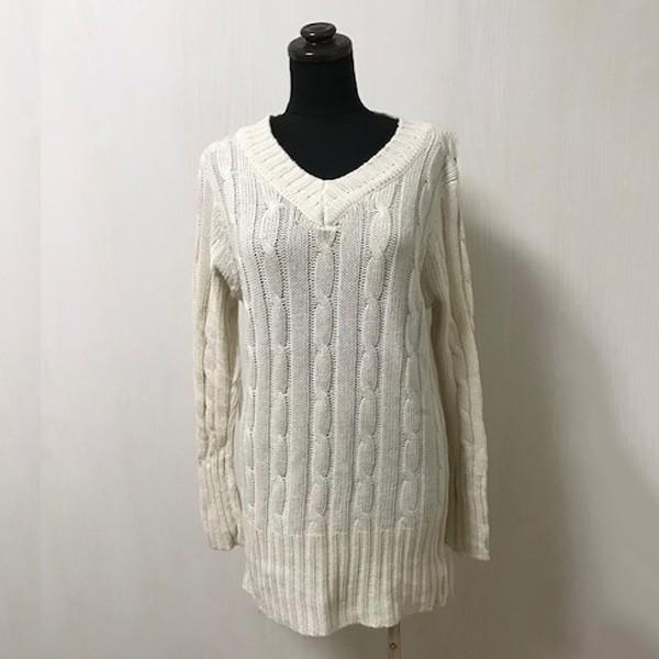 ワンピース チュニック レディース ニットワンピース ケーブル編み ミニ Vネック ニットチュニック かわいい ホワイト カーキ グレー 送料無料 得トクセール |  | 08