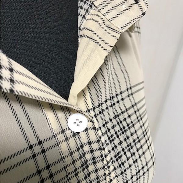 シャツ ブラウス レディース チェックシャツ シフォン テロテロ ベージュ ブラック チェック 透け 送料無料 得トクセール オープン記念 |  | 12