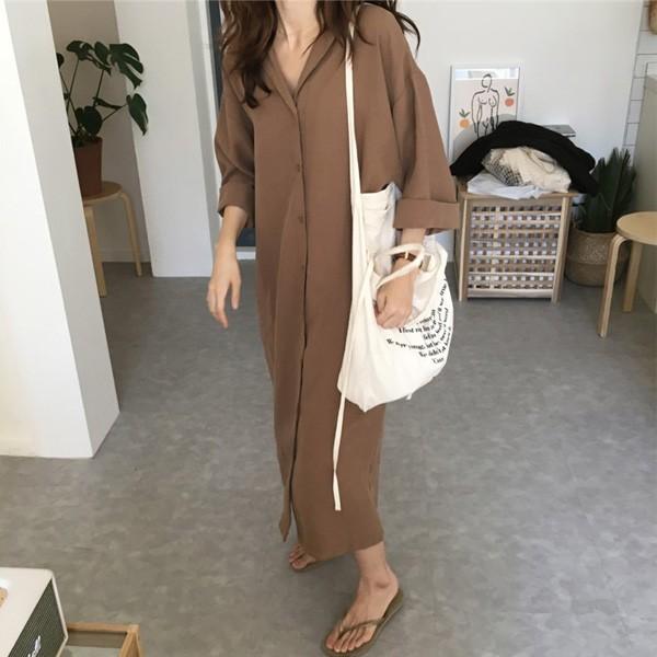 シャツワンピース ロングワンピース ロングシャツ シャツ 羽織