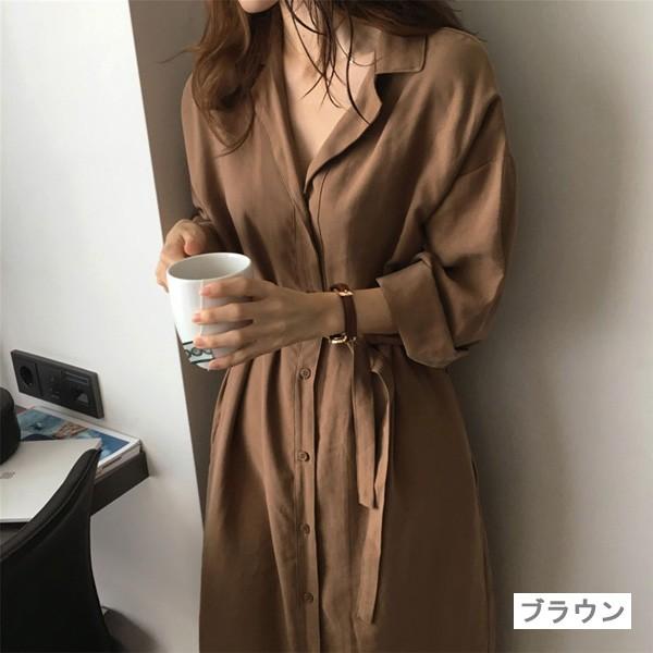 イチアンティークス リネン100% ロングワンピース ブラウン　シャツワンピース 楽天市場】ichi リネン ワンピースの通販