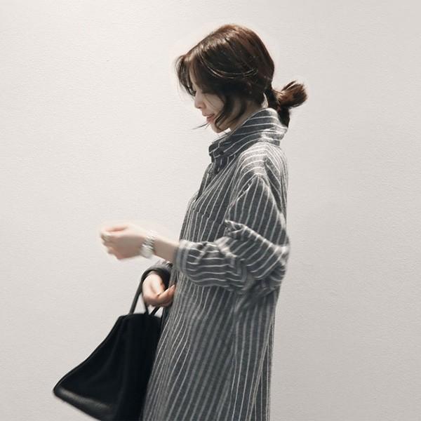 シャツ ワンピース シャツワンピ ロングシャツ ストライプ 羽織 体型カバー レディース ゆったり 大きいサイズ 送料無料 得トクセール オープン記念 |  | 08