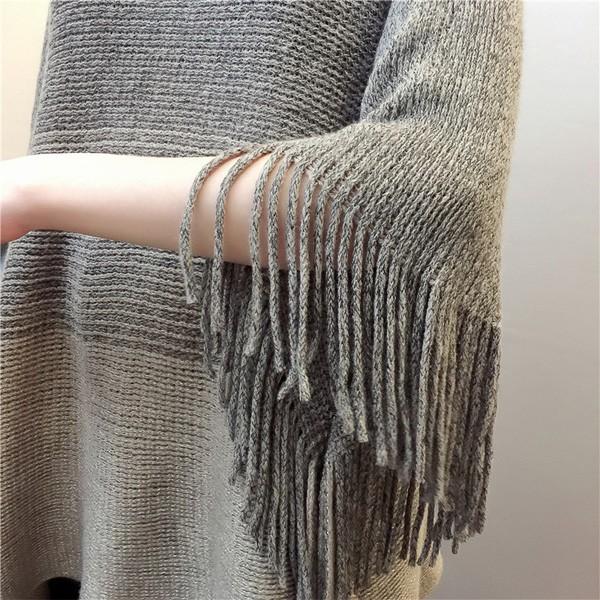 ニットポンチョ ポンチョ レディース カーディガン グラデーション 羽織 秋 冬  ミックスニット 大人かわいい 送料無料 得トクセール オープン記念 |  | 12