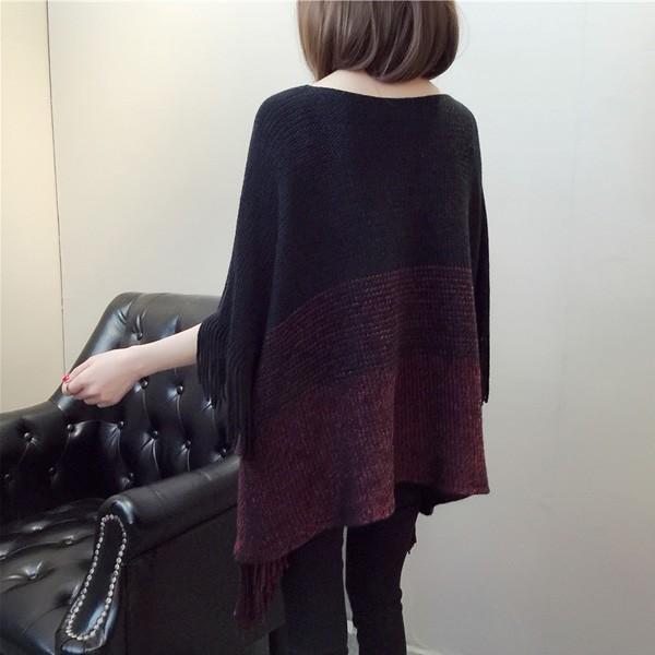 ニットポンチョ ポンチョ レディース カーディガン グラデーション 羽織 秋 冬  ミックスニット 大人かわいい 送料無料 得トクセール オープン記念 |  | 03