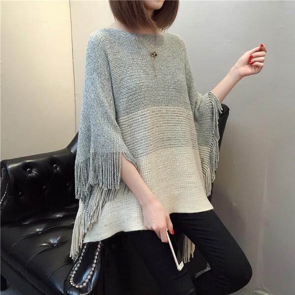 ニットポンチョ ポンチョ レディース カーディガン グラデーション 羽織 秋 冬  ミックスニット 大人かわいい 送料無料 得トクセール オープン記念 |  | 09