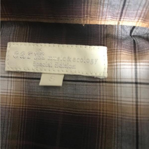 シャツ チェックシャツ レディース アースミュージック＆エコロジー ポイント消化 シャキシャキシャツ ブラウン レッド S M 得トクセール 送料無料 オープン記念 | earth music&ecology | 10