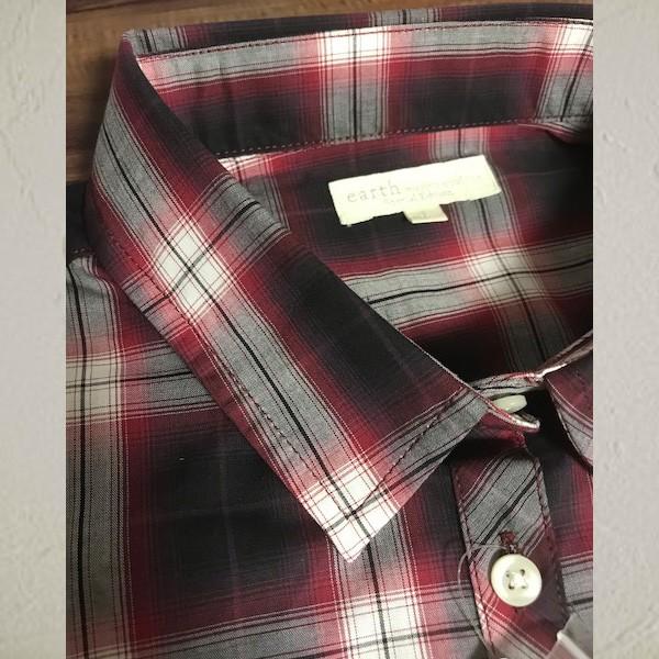 シャツ チェックシャツ レディース アースミュージック＆エコロジー ポイント消化 シャキシャキシャツ ブラウン レッド S M 得トクセール 送料無料 オープン記念 | earth music&ecology | 16