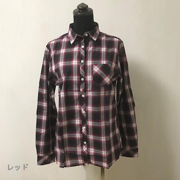 シャツ チェックシャツ レディース アースミュージック＆エコロジー ポイント消化 シャキシャキシャツ ブラウン レッド S M 得トクセール 送料無料 オープン記念 | earth music&ecology | 04