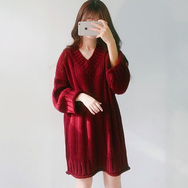 ニット チュニック レディース ワンピース Vネック 体型カバー ゆるニット ゆったり アイボリー レッド ブラック 得トクセール オープン記念 |  | 01