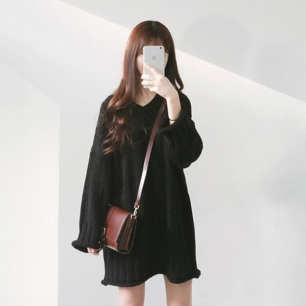 ニット チュニック レディース ワンピース Vネック 体型カバー ゆるニット ゆったり アイボリー レッド ブラック 得トクセール オープン記念 |  | 02