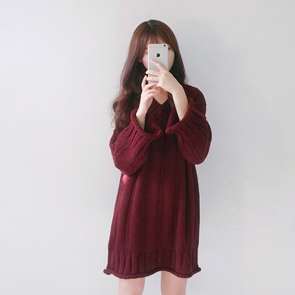 ニット チュニック レディース ワンピース Vネック 体型カバー ゆるニット ゆったり アイボリー レッド ブラック 得トクセール オープン記念 |  | 04