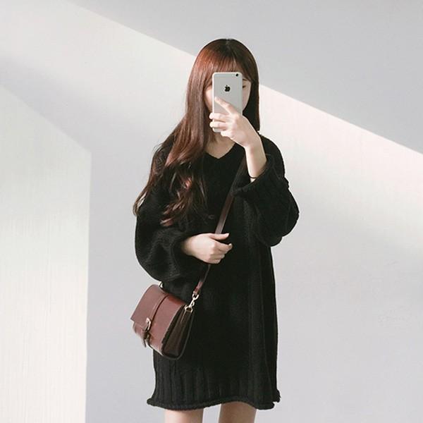 ニット チュニック レディース ワンピース Vネック 体型カバー ゆるニット ゆったり アイボリー レッド ブラック 得トクセール オープン記念 |  | 06