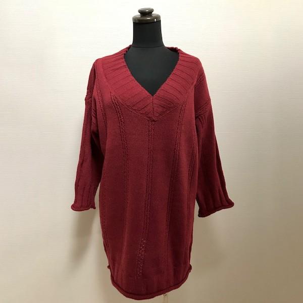 ニット チュニック レディース ワンピース Vネック 体型カバー ゆるニット ゆったり アイボリー レッド ブラック 得トクセール オープン記念 |  | 08