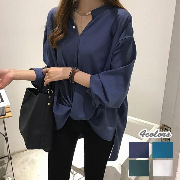 シャツ ブラウス レディース オフィス きれいめ 大きいサイズ ゆるテロ ゆったり 体型カバー フロントデザイン ホワイト 送料無料 ゆるかわ 大人 | 