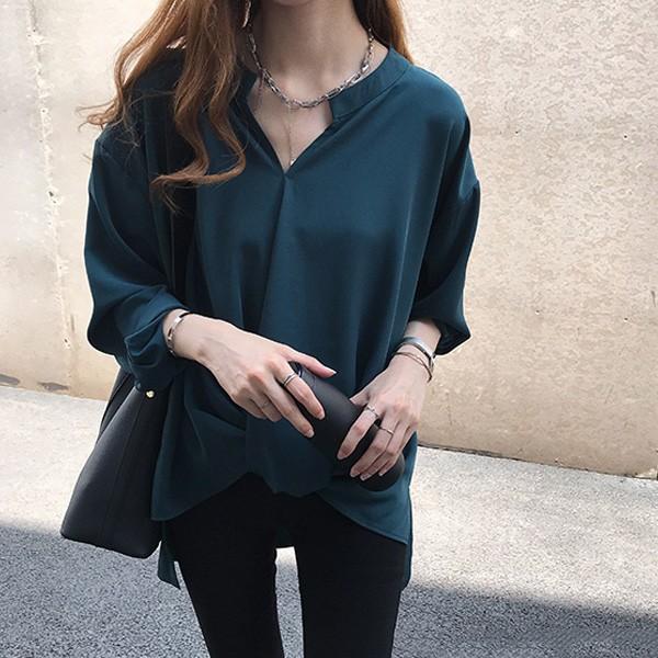 シャツ ブラウス レディース オフィス きれいめ 大きいサイズ ゆるテロ ゆったり 体型カバー フロントデザイン ホワイト 送料無料 ゆるかわ 大人 |  | 01