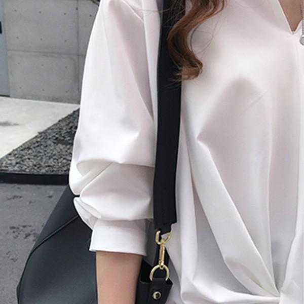 シャツ ブラウス レディース オフィス きれいめ 大きいサイズ ゆるテロ ゆったり 体型カバー フロントデザイン ホワイト 送料無料 ゆるかわ 大人 |  | 11