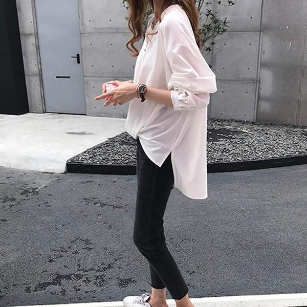 シャツ ブラウス レディース オフィス きれいめ 大きいサイズ ゆるテロ ゆったり 体型カバー フロントデザイン ホワイト 送料無料 ゆるかわ 大人 |  | 12