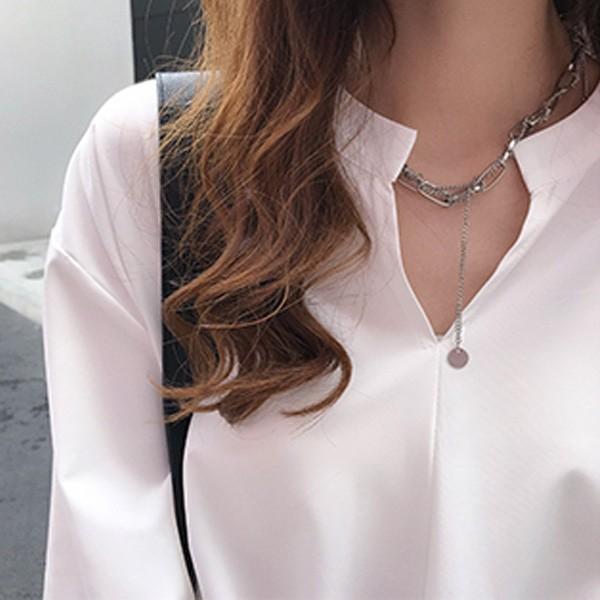 シャツ ブラウス レディース オフィス きれいめ 大きいサイズ ゆるテロ ゆったり 体型カバー フロントデザイン ホワイト 送料無料 ゆるかわ 大人 |  | 04