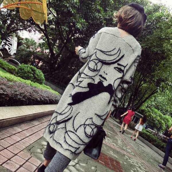 カーディガン ロングカーディガン レディース 柄 アウター ハイゲージ 体型カバー あったか 大人 おしゃれ グレー 送料無料 得トクセール オープン記念 |  | 02