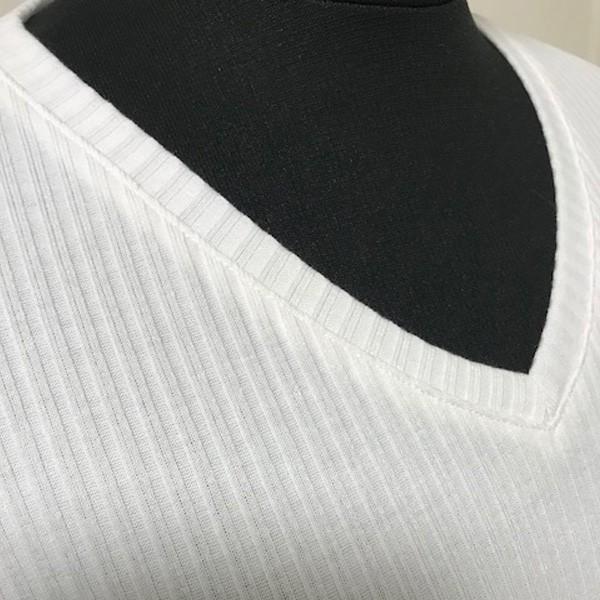 カットソー トップス レディース リブ編み Vネック シンプル
