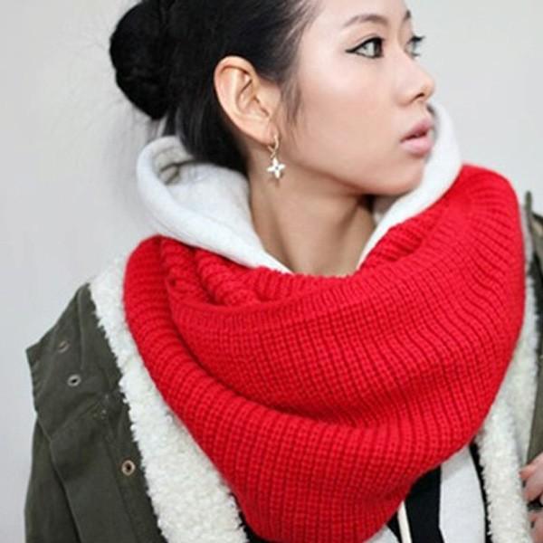 スヌード マフラー ニット あったか 防寒 リブ編み 秋 冬 レディース ホワイト グレー レッド ボルドー ブラウン ピンク アイボリー 送料無料 得トクセール |  | 05