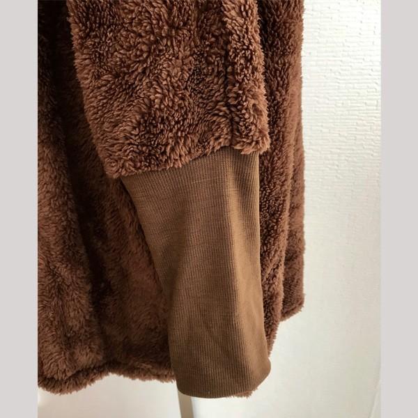 ファーコート アウター レディース ボアアウター ボアカーディガン あったか 秋冬 ドルマン 袖リブ ホワイト ブラック ブラウン 送料無料 得トクセール |  | 04