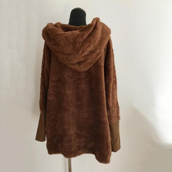 ファーコート アウター レディース ボアアウター ボアカーディガン あったか 秋冬 ドルマン 袖リブ ホワイト ブラック ブラウン 送料無料 得トクセール |  | 05