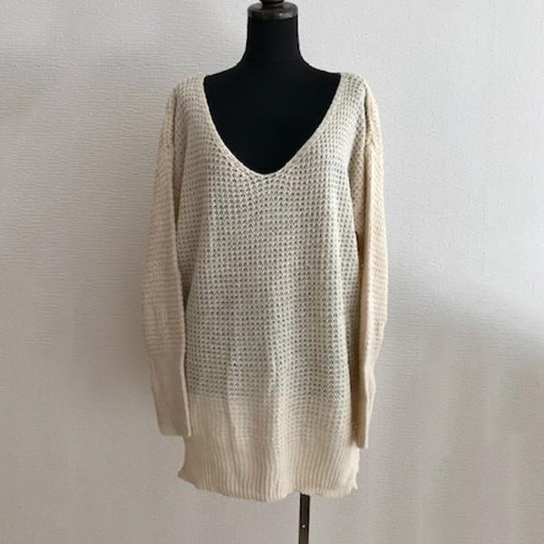 ニット レディース Vネック チュニック 体型カバー ローゲージニット ゆるかわ ルーズニット アイボリー グレー レッド ネイビー 送料無料 得トクセール |  | 05