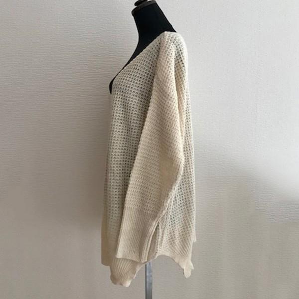 ニット レディース Vネック チュニック 体型カバー ローゲージニット ゆるかわ ルーズニット アイボリー グレー レッド ネイビー 送料無料 得トクセール |  | 06