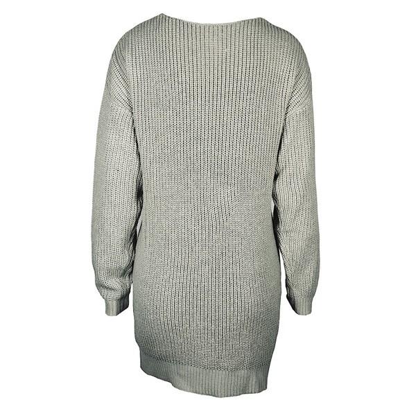 ニット ワンピース チュニック Vネック ゆるニット レディース 秋 冬 グレー かわいい 大人 M L ゆるかわ 送料無料 得トクセール オープン記念 |  | 03